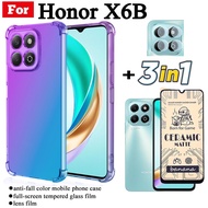3 in 1 Huawei Honor X6B เคสโทรศัพท์มือถือป้องกันการล่มสลายสําหรับ Honor X6 B X7B X8B ฟิล์มกระจกนิรภั