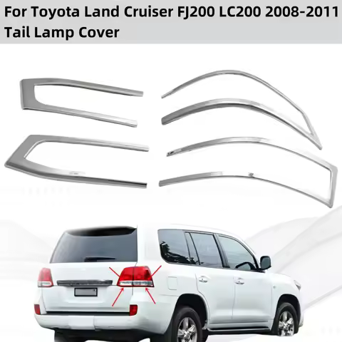 Upgrade Chrome Car Accessories Plated Tail Lamp Cover Trim Paste Style For Toyota Land Cruiser FJ200