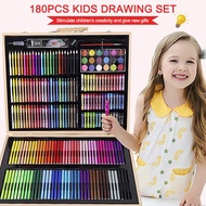 180pcs Drawing Art Set Painting Pen Colour Pencils with Wooden Case Wooden Art Painting Exclusive Se