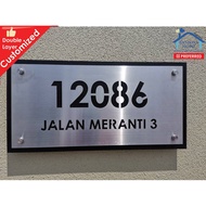 Premium 2 Layers  House Number Plate - High Premium Stainless Steel Grade 304 with aluminium bla