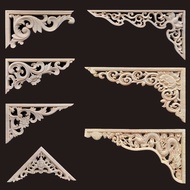 Wood Appliques Corner Molding Wood Figurines for Decor Wood Decals for Furniture Home Decoration Lux