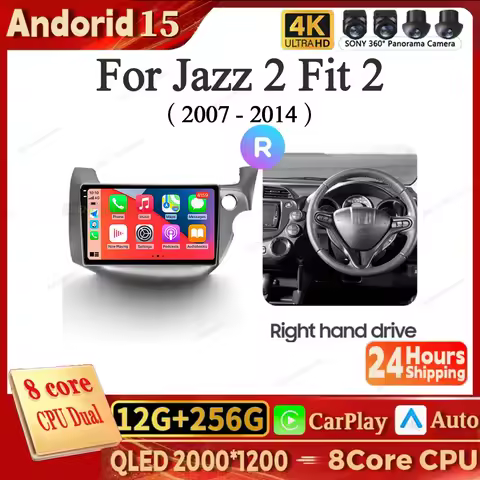 For Honda Jazz 2 GG 2008 - 2014 Fit 2 GE GP GE 2007 - 2014 Right hand drive Car Radio Multimedia Vid