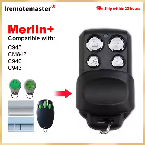 For MERLIN+C945 CM842 C940 C943 CM844 CM128 HE60 MGA600 MT60 MT800 Garage Door Remote Control 433.92