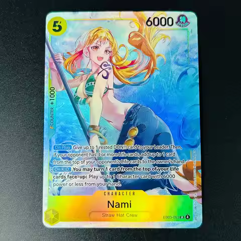 One Piece EN EB03-053 Nami SR DIY Holographic Textured Anime Collectible Trading Card