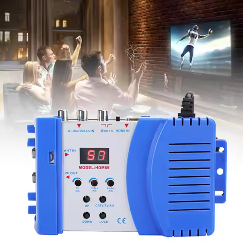 AV To RF Converter VHF / UHF Digital HD Modulator PAL Output HDMI / AV Input for TV HD HDMI Modulato