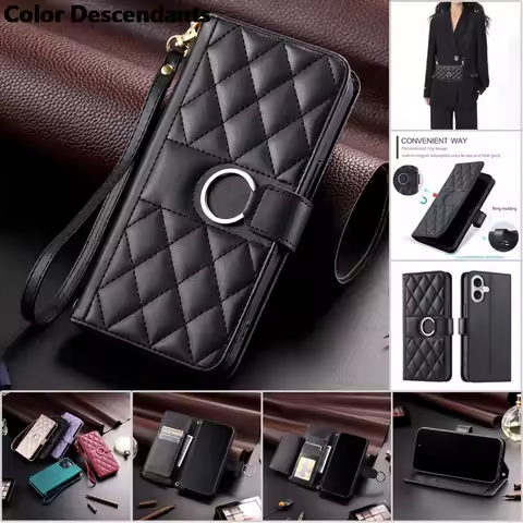 Fashion Flip Leather Phone Case for XiaoMi 14T Pro 13T 12T 11T POCO X6 X5 X3 F5 RedMi Note 14 13 Lon