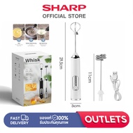 Sharp เครื่องตีฟองนม เครื่องตีไข่ ปรับได้3ระดับ ชาร์จUSB เครื่องตีไข่ อุปกรณ์ทำขนม เครื่องตีฟองนมไฟฟ้า เครื่องปั่นฟองนม เครื่องตีฟองนม เครื่องตีแป้ง ที่ตีฟองนม ตีฟองนม milk frother