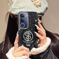 YBD Phone Case For Vivo Y19S Y04 Y29S Y29 4G 5G Rotating USD Bracket Glitter Hard Shell Height