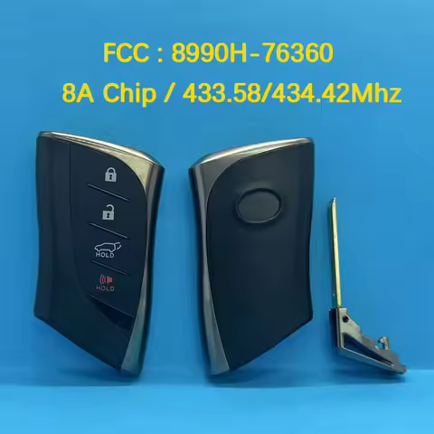 CN052067 Aftermarket 4 Button Smart Remote Key FCC 8990H-76360 8A Chip 433.58/434.42MHz Keyless Go F