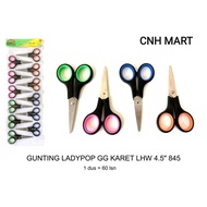 12 PCS Lady Pop Rubber Small Scissors LHW - LDW 845 LINGKO SC 040 - Price 12 PCS (1 Dozen) - BOSSCO 