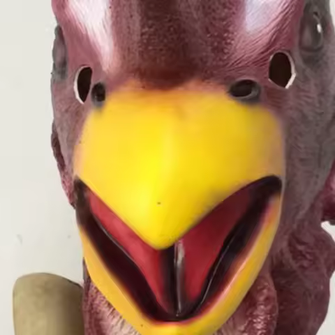 x;3,c'5\b/ Halloween Latex Adult Hotline Miami Game Props 3D Stereo Rooster Cosplay Ani5'g,\j'8/