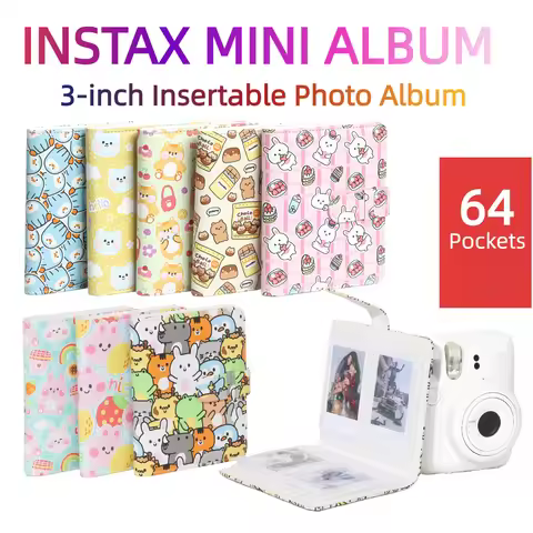 64 Pockets Cute Cartoon Instax Mini Photo Album for Fujifilm Instant Mini12 11 40 70 90 99 Liplay Li