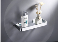 全城熱賣 - 浴室免打孔玻璃置物架（銀色30CM）