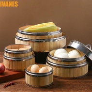 IVANES Steamer Basket Steam Basket Dim Sum Kitchen Gadget Woven Bamboo Bao Buns Gift Idea Food Steam