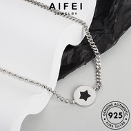 AIFEI JEWELRY Perempuan Pendant Original Accessories Korean Necklace Silver Korean Rantai 925 Disc Leher Sterling Women For Chain Perak 純銀項鏈 N255