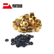 10Pcs printhead damper connector Copper Nut with rubber O ring 3*2mm 4*3mm for Epson /Roland/Mutoh/M