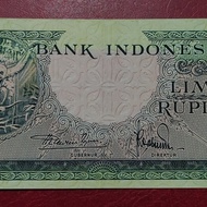 Indonesia seri Hewan 5 rupiah 1957 monyet aunc
