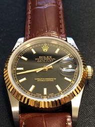 特價 二手配件 港錶  港勞 勞力士Rolex 配件 DateJust 16234 半金殼大羅黑面盤  錶徑36mm