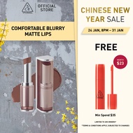 3CE Blur Matte Lipstick, lightweight breathable comfortable airy, blend easily, even color pay off, 