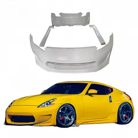 Amuse Style Front Bumper Side Skirts Rear Bumper Rear Spoiler for 370Z Z34 Body Kit Hood Fenders