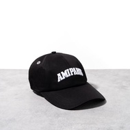 AMI PARIS NEW AMI UNIVERSITY EMBROIDERED LOGO CAP BLACK