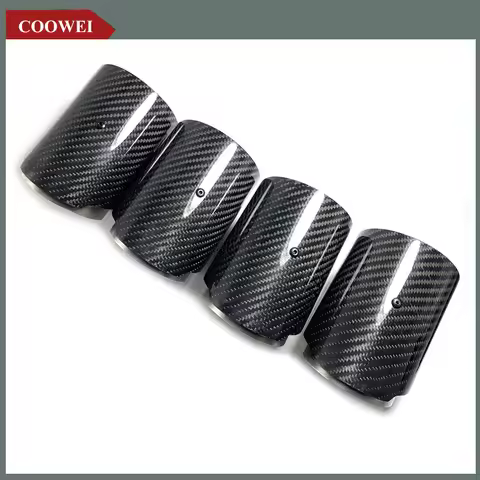4Pcs/set Glossy Carbon Fiber Exhaust tip Tailpipe for BMW M2 F87 M3 F80 M4 F82 F83 M5 F10 M6 M135i M