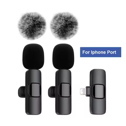 Mini K9 Wireless Microphone Noise Reduction Lavalier Microphone for Type-C or Lightning Port for Liv