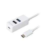 ナカバヤシ Type-C USB3.0+2.0 3ポートハブ 30cm ホワイト UH-C3113W