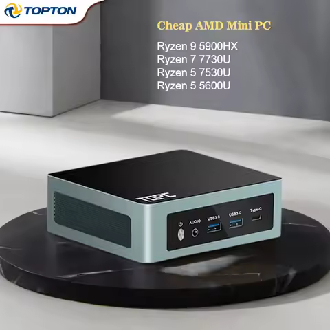 AMD Mini PC Ryzen 9 5900HX/ Ryzen 7 7730U/ Ryzen 5 7530U/ 5600U Dual LAN 2xDDR4 NVMe Windows 11 Mini