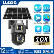 LLSEE v380 Pro 8MP 4K 4G SIM Card CCTV Solar Outdoor 360 PTZ 10X Zoom CCTV WIFI Camera Monitoring Mobile Tracking Bidirectional Call Color Night Vision