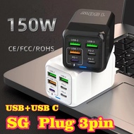 150W 6 Ports Pd QC 4.0 Usb C Fast Charger Wall Adapter Super Fast Charging