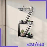 [Kokiya2] Fire Escape Wall Shelf 3 Layers Fire Escape Decorative Shelf for Living Room