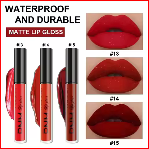 3 Colors/set Matte Velvet Lip Gloss Non-Stick Cup Waterproof Long-lasting Liquid Lipstick Cosmetic K