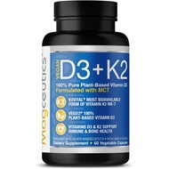 Vitamin D3 K2 with MCT, 5000 IU Vegan D3 & 100 mcg MK7 K2, Support Strong Bones and Immune Health - 