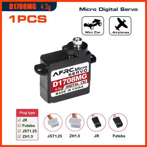 AFRC D1708MG 4.3g Micro Digital Servo Metal Gears For RC Mini Cars and AirPlanes Parts and Accessori