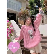 Pink Blue Women's Sweater/Women's Coat/Women's Wool Sweater/Korean Cute Sweater/Korean Sweater/Korean Top/Korean Jacket