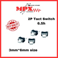10pcs 3mmx6mm 4.3h/5.0h/6.5h/8.0h 2P Tact Switch