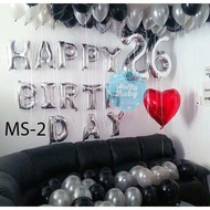 Set bóng trang trí sinh nhật người lớn + 2 số đại size 60cm (kèm bơm + băng keo)