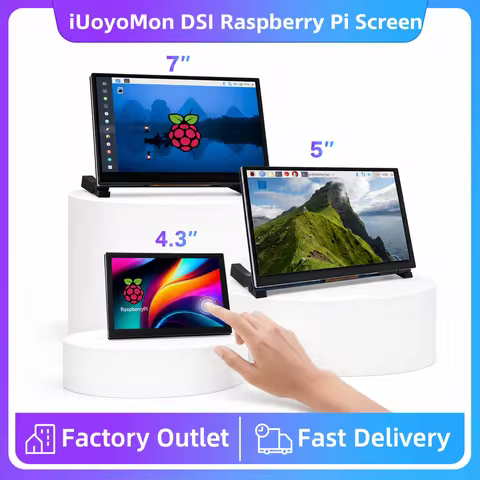 iUoYoMon 4.3/5/7 Inch DSI LCD Display for Raspberry Pi 5 4B 3B+ 3A+ 3B 2B B+ A+ IPS Capacitive Touch