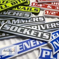 [AuraLayor] 12 Pack Of Magnetic Toolbox Labels, 3D-Printed Tool Box Labels For Tool Organization, Re