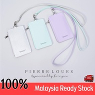 Pierre Loues ORIGINAL Side Zip Name Tag ID Card Holder MultiCard Slot Lanyard Holder 618-78