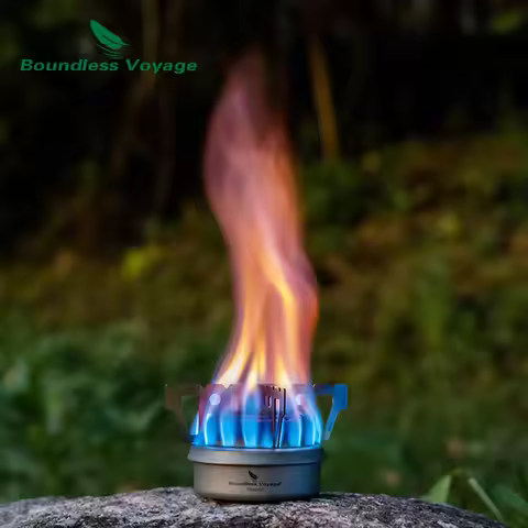 Boundless Voyage Camping Alcohol Stove Titanium Spirit Stove Backpacking Pocket Alcohol Heater Outdo