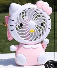 全新hello kitty可愛充電式小風扇桌面立式便攜夏日USB戶外電風扇