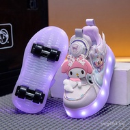 Eight Wheel Wheel Shoes Runaway Shoes Skates Students Children Four Wheel Luminous Roller Skates Def