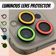 iPhone 14 13 12 11 Pro Max Plus  12 13 Mini Luminous Lens Metal Ring Glass Full Cover Camera Lens Protector