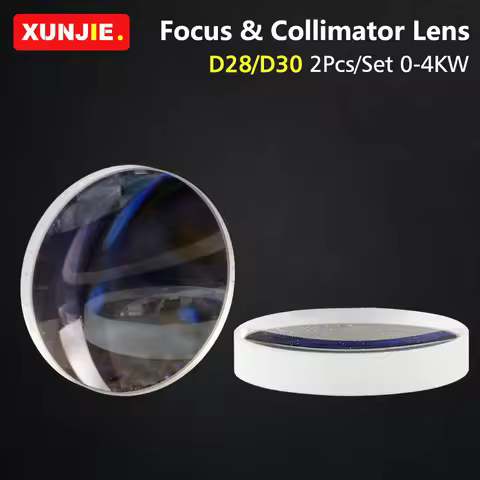 Focus Collimator Lens D28 D30 F75/100/125/150/155/200mm 2Pcs Quartz Fused Silica for Raytools WSX Bo