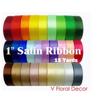 Reben satin 1inch 15yd satin ribbon 1gulung/decorative satin ribbon/grosgrain satin ribbon