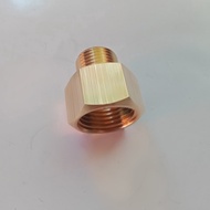 13mm external thread connector, 21mm internal thread (21mm-13mm socket) copper