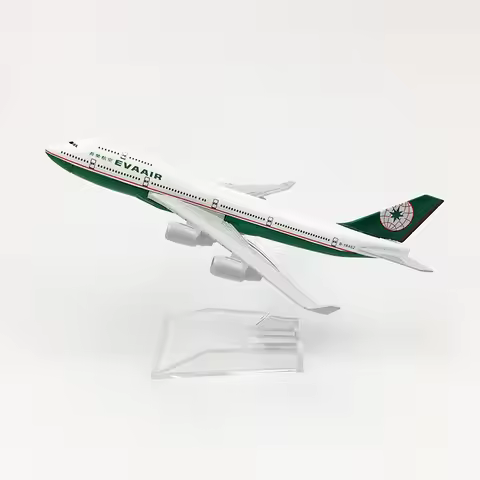 Die-casting Model Plane B747 Eva Air Airlines 16CM 1:400 Scale Toys Aircraft Model Machine Collected