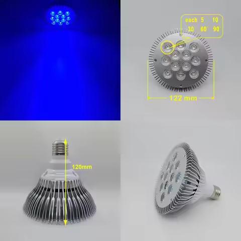 24W 450nm~455nm Royal Blue LED Lamp Spot Light Bulb PAR38 for Therapy Plant Aquarium E26 E27